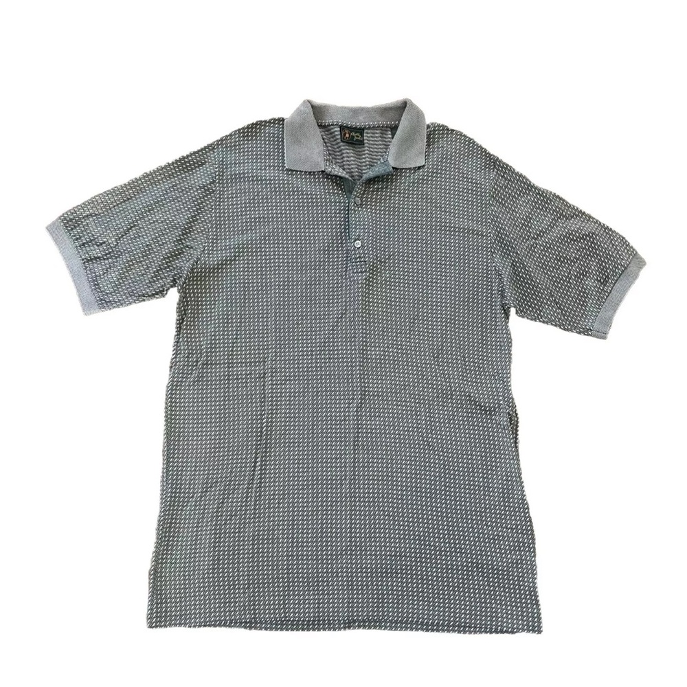 Vintage Bobby Jones Golf Polo Made In Italy Green White Size M